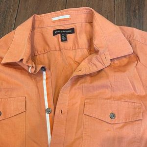 Banana Republic orange short sleeve button down.